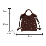 画像4: Pearl & Bijou Leather Tote Shoulder Crossbody Small Square Bag  パール＆ビジュー レザートートショルダークロスボディスモールスクエアバッグ (4)