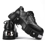 画像2:  Unisex Cleanfit Platform Lace-Up Derby Shoes　 男女兼用クリーンフィット プラットフォームレザー レースアップダービーシューズ (2)