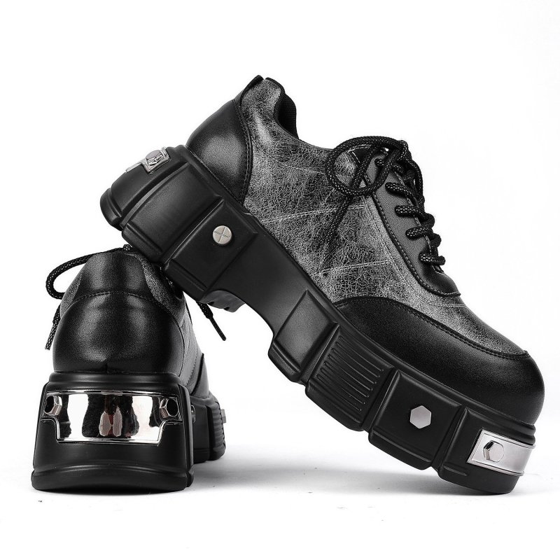 画像2:  Unisex Cleanfit Platform Lace-Up Derby Shoes　 男女兼用クリーンフィット プラットフォームレザー レースアップダービーシューズ (2)