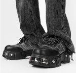 画像6:  Unisex Cleanfit Platform Lace-Up Derby Shoes　 男女兼用クリーンフィット プラットフォームレザー レースアップダービーシューズ (6)