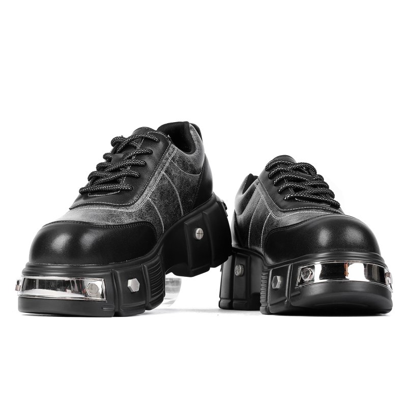 画像3:  Unisex Cleanfit Platform Lace-Up Derby Shoes　 男女兼用クリーンフィット プラットフォームレザー レースアップダービーシューズ (3)