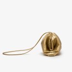 画像3: Braided leather gold pleated clutch tote shoulder bag 　 編み込みレザーゴールドプリーツクラッチトートショルダーバッグ (3)