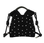 画像2: Pearl & Bijou Leather Tote Shoulder Crossbody Small Square Bag  パール＆ビジュー レザートートショルダークロスボディスモールスクエアバッグ (2)