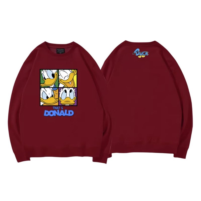 画像4: Donald Duck 4 blocks long-sleeved Sweat Pullover ドナルドダック スウェット トレーナー プルオーバー 男女兼用 ユニセックス (4)