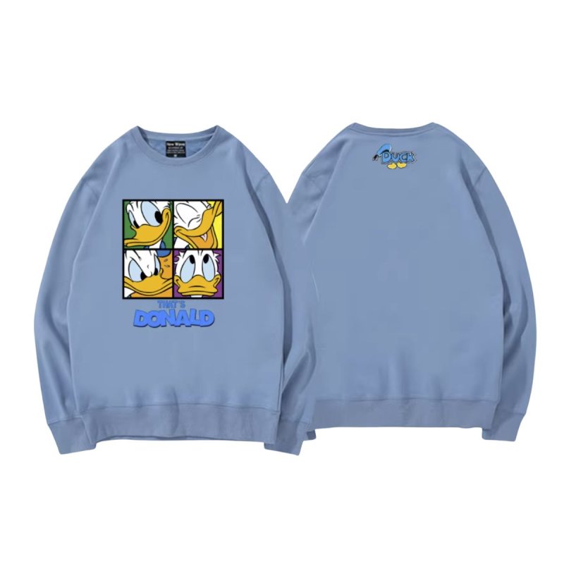 画像2: Donald Duck 4 blocks long-sleeved Sweat Pullover ドナルドダック スウェット トレーナー プルオーバー 男女兼用 ユニセックス (2)