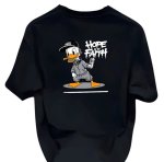 画像1: DJ Donald Duck Short Sleeve T-Shirt　ユニセックス 男女兼用DJドナルドダックプリント半袖  Tシャツ (1)