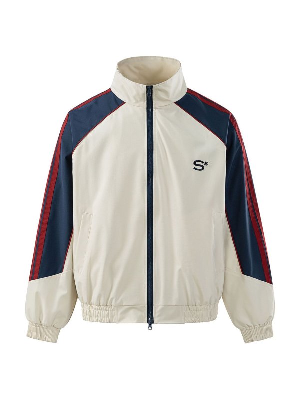 画像1: Two-tone stand collar mountain parka nylon jacket windbreaker blouson Jacket ユニセックス男女兼用  バイカラースタンドカラーマウンテンパーカーナイロンジャケットウインドブレーカジャケットブルゾン (1)