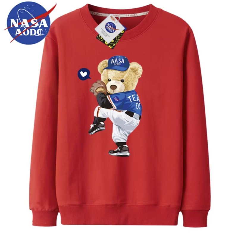 画像2: Unisex baseball bear x NASA Pullover trainer sweater ユニセックス 男女兼用 ベースボールベア熊 × ナサ NASA スウェットプルオーバートレーナー (2)