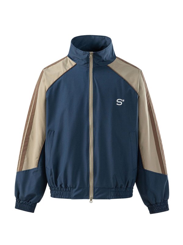 画像2: Two-tone stand collar mountain parka nylon jacket windbreaker blouson Jacket ユニセックス男女兼用  バイカラースタンドカラーマウンテンパーカーナイロンジャケットウインドブレーカジャケットブルゾン (2)