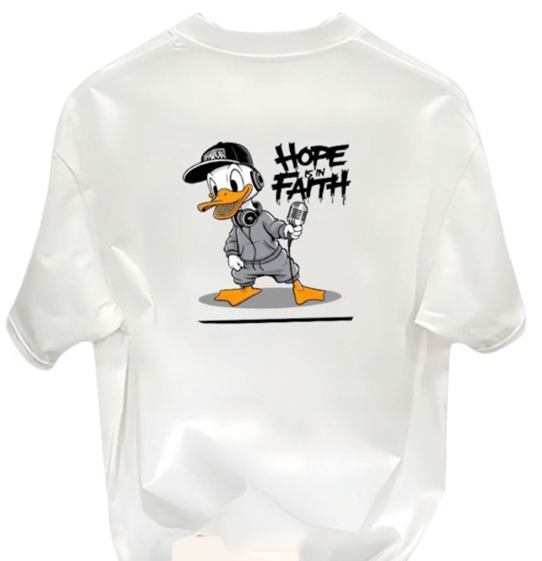 画像2: DJ Donald Duck Short Sleeve T-Shirt　ユニセックス 男女兼用DJドナルドダックプリント半袖  Tシャツ (2)
