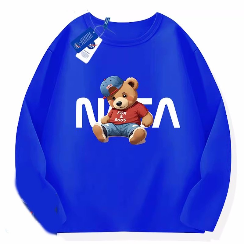 画像1: NASA x Little Bear Print Sweatshirt　ユニセックス男女兼用 NASA×キャップ小熊ベアスエットシャツトレーナー  (1)