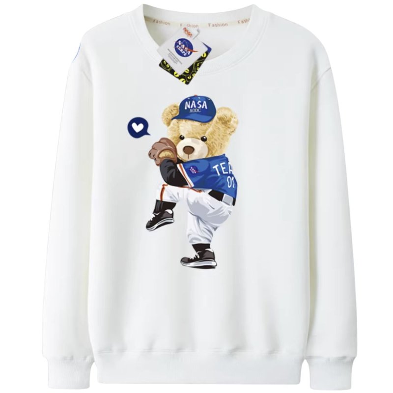 画像1: Unisex baseball bear x NASA Pullover trainer sweater ユニセックス 男女兼用 ベースボールベア熊 × ナサ NASA スウェットプルオーバートレーナー (1)