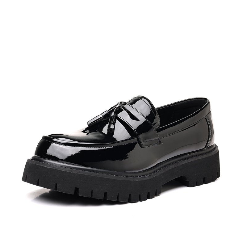 画像3: Mens Unisex Tassel two-tone loafers Slip-Ons shoes   タッセルバイカラー厚底ローファースリッポンローファー シューズ (3)