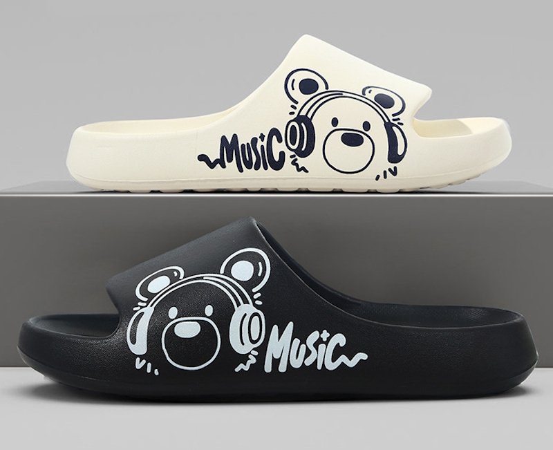 画像11:  Unisex Music Bear Flat Shower Sandals Beach Sandals  slippers   男女兼用  ミュージックベアフラットサンダルシャワーサンダル ビーチサンダル シューズ (11)