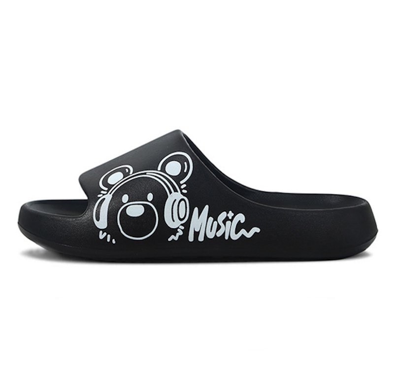 画像1:  Unisex Music Bear Flat Shower Sandals Beach Sandals  slippers   男女兼用  ミュージックベアフラットサンダルシャワーサンダル ビーチサンダル シューズ (1)