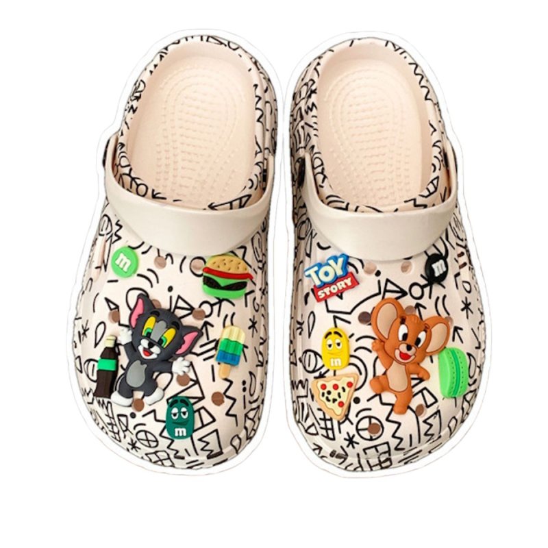 画像2:  Unisex Tom and Jerry Clog Sandals Flat Sandals slippers   男女兼用  トムとジェリークロッグサンダルシャワーサンダル ビーチサンダル シューズ (2)