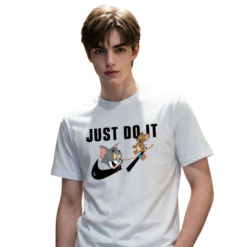 画像2: Tom & Jerry Broken Swoosh print Tshirt  ユニセックス 男女兼用 トムとジェリー トム＆ジェリー ブロークンスウッシュ プリント 半袖 Tシャツ (2)