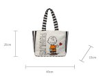 画像5: Snoopy & Friends Canvas Tote Shoulder Shopping Bag　スヌーピー＆仲間たちキャンバストートショルダーショッピングバッグ 通勤通学ママバッグ (5)