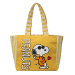 画像1: Snoopy & Friends Canvas Tote Shoulder Shopping Bag　スヌーピー＆仲間たちキャンバストートショルダーショッピングバッグ 通勤通学ママバッグ (1)