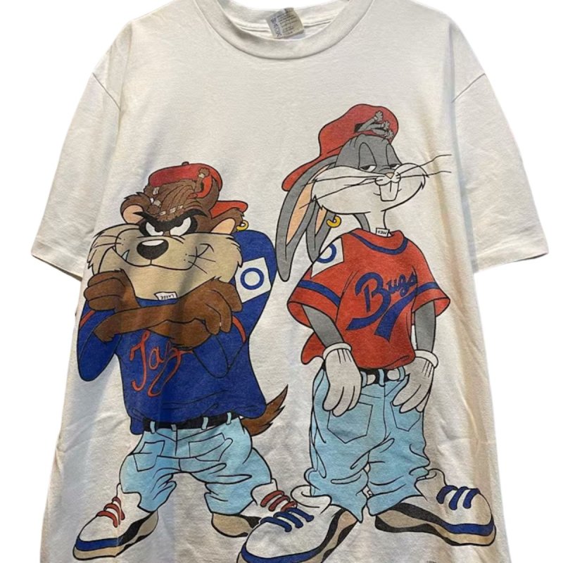 画像2: Looney Tunes Bugs Bunny Vintage Style Short Sleeve T-Shirt　ユニセックス 男女兼用ルーニーチューンバッグスバニー ヴィンテージスタイルプリント半袖  Tシャツ (2)