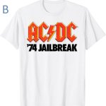 画像2: ACDC band vintage style tour Short Sleeve T-Shirt Vintage Style  Short Sleeve T-Shirt　ユニセックス 男女兼用ACDCバンドヴィンテージスタイルツアープリントラウンドネック Tシャツ (2)