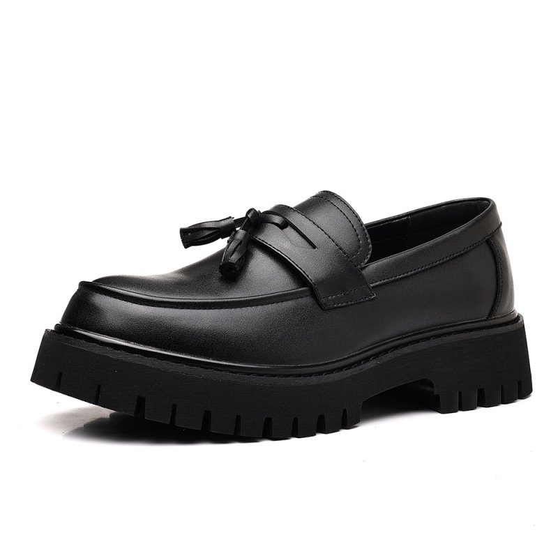 画像2: Mens Unisex Tassel two-tone loafers Slip-Ons shoes   タッセルバイカラー厚底ローファースリッポンローファー シューズ (2)