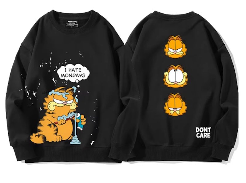 画像6: I HATE MONDAYS Garfield Print Sweatshirt　ユニセックス男女兼用月曜日は嫌いガーフィールド スウェットシャツトレーナー  (6)
