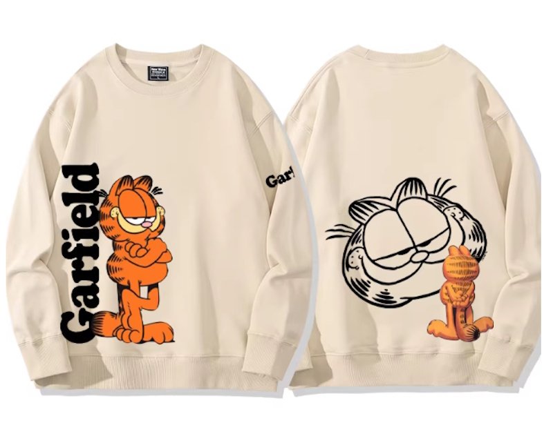画像6: think deeply Garfield Garfield Print Sweatshirt　ユニセックス男女兼用考え込むガーフィールド スウェットシャツトレーナー  (6)