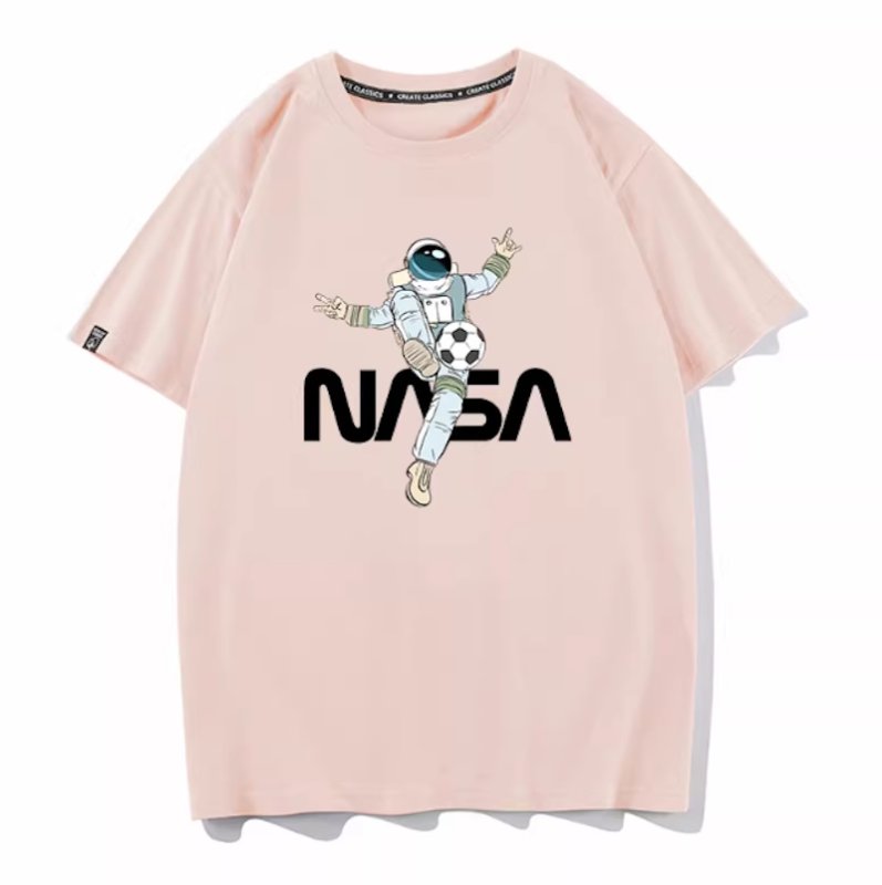 画像7: NASA x Soccer Astronaut Print Print Short Sleeve T-Shirt　ユニセックス 男女兼用NASA×サッカー宇宙飛行士プリント半袖  Tシャツ (7)
