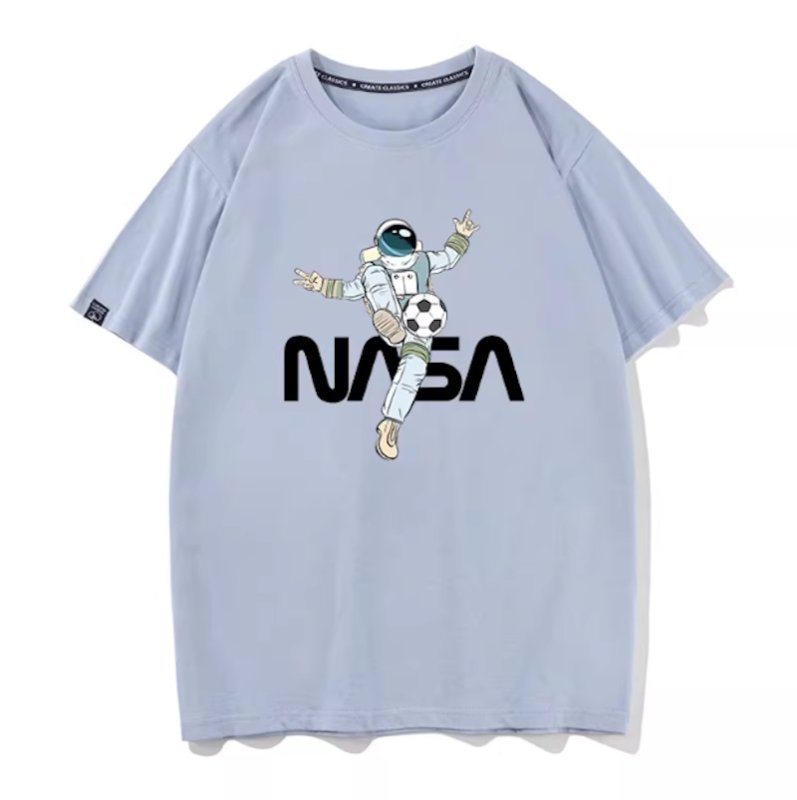 画像6: NASA x Soccer Astronaut Print Print Short Sleeve T-Shirt　ユニセックス 男女兼用NASA×サッカー宇宙飛行士プリント半袖  Tシャツ (6)