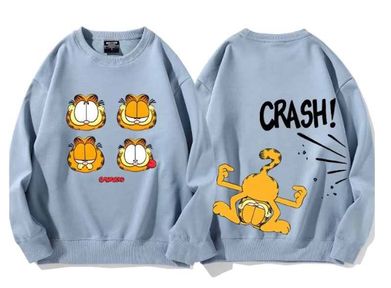 画像1: CRASH Garfield Garfield Print Sweatshirt　ユニセックス男女兼用クラッシュガーフィールド スウェットシャツトレーナー  (1)