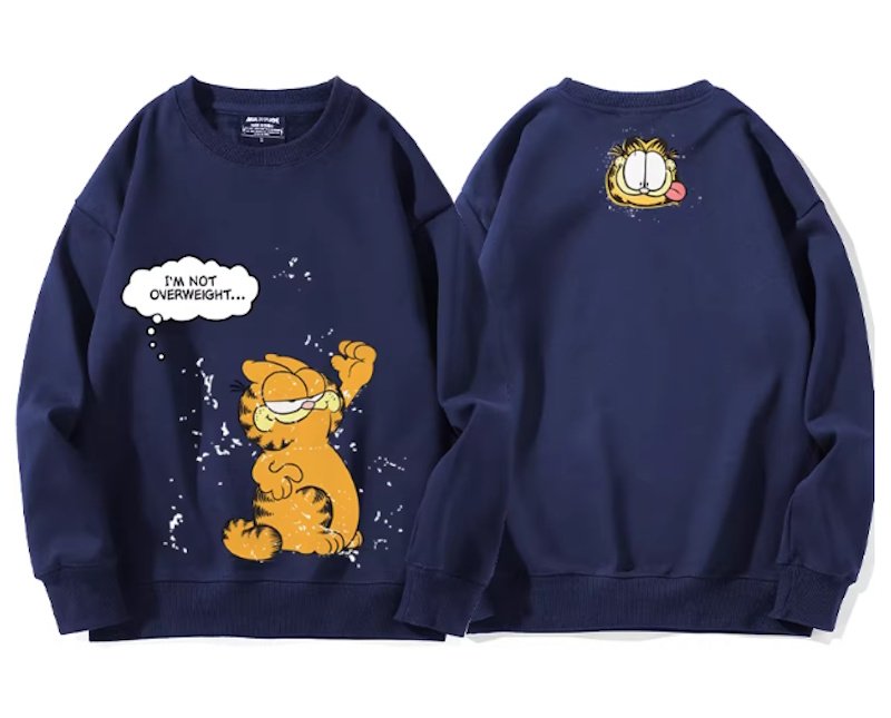 画像4: I'm Not Overweight Garfield Print Sweatshirt　ユニセックス男女兼用I'm Not Overweightガーフィールド スウェットシャツトレーナー  (4)