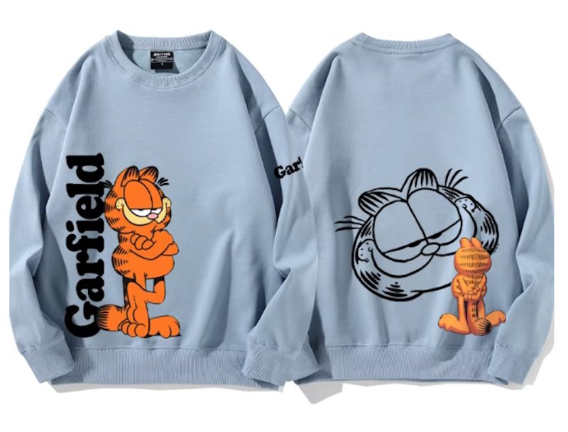 画像8: think deeply Garfield Garfield Print Sweatshirt　ユニセックス男女兼用考え込むガーフィールド スウェットシャツトレーナー  (8)