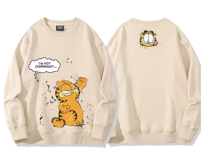 画像3: I'm Not Overweight Garfield Print Sweatshirt　ユニセックス男女兼用I'm Not Overweightガーフィールド スウェットシャツトレーナー  (3)