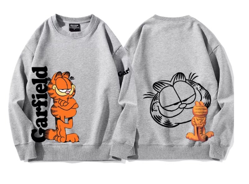 画像9: think deeply Garfield Garfield Print Sweatshirt　ユニセックス男女兼用考え込むガーフィールド スウェットシャツトレーナー  (9)