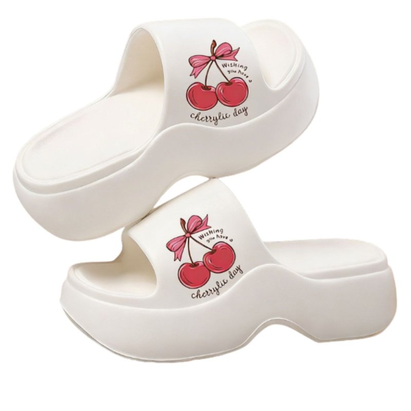 画像3: Cherry Platform sandals slippers チェリーさくら 厚底 シャワー サンダル スリッパシャワービーチ (3)