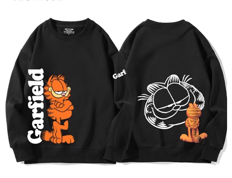 画像5: think deeply Garfield Garfield Print Sweatshirt　ユニセックス男女兼用考え込むガーフィールド スウェットシャツトレーナー  (5)