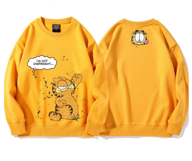 画像5: I'm Not Overweight Garfield Print Sweatshirt　ユニセックス男女兼用I'm Not Overweightガーフィールド スウェットシャツトレーナー  (5)