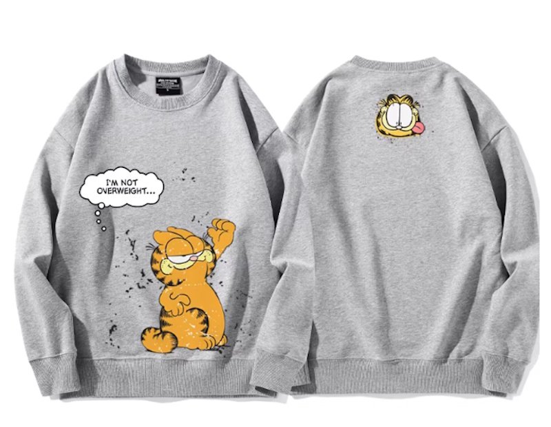 画像7: I'm Not Overweight Garfield Print Sweatshirt　ユニセックス男女兼用I'm Not Overweightガーフィールド スウェットシャツトレーナー  (7)