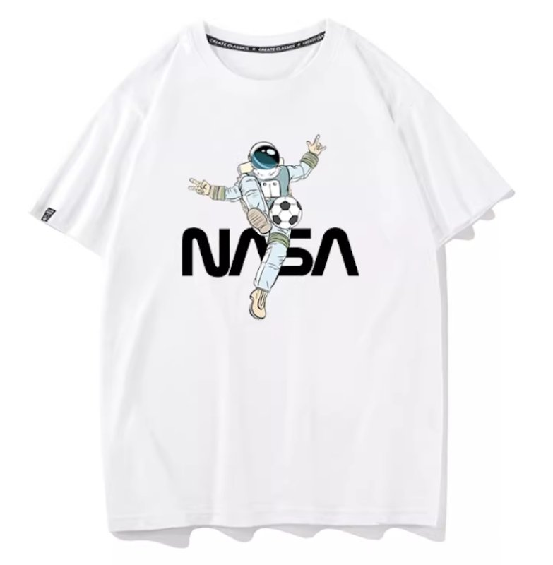 画像5: NASA x Soccer Astronaut Print Print Short Sleeve T-Shirt　ユニセックス 男女兼用NASA×サッカー宇宙飛行士プリント半袖  Tシャツ (5)
