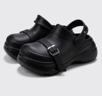 画像8: Thick-soled belt heel & wedge back sandal slippers 厚底ベルトヒール＆ウエッジバックバンドサンダルスリッパ　シャワー  スリッパシャワービーチ (8)