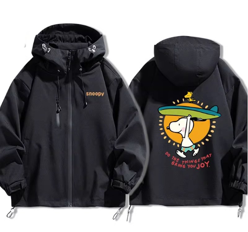 画像3: Snoopy & Woodstock Surfer Windbreaker  Windbreaker blouson Jacket 　ユニセックス男女兼用スヌーピー＆ウッドストックサーファー ウインドブレーカマウンテンパーカージャケットブルゾン (3)