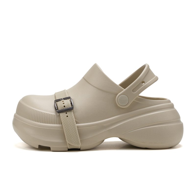 画像2: Thick-soled belt heel & wedge back sandal slippers 厚底ベルトヒール＆ウエッジバックバンドサンダルスリッパ　シャワー  スリッパシャワービーチ (2)