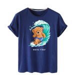 画像1: Bear Wave Rider Print Short Sleeve T-Shirt　ユニセックス 男女兼用ウェブライダーベアプリント半袖  Tシャツ (1)