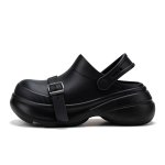 画像3: Thick-soled belt heel & wedge back sandal slippers 厚底ベルトヒール＆ウエッジバックバンドサンダルスリッパ　シャワー  スリッパシャワービーチ (3)