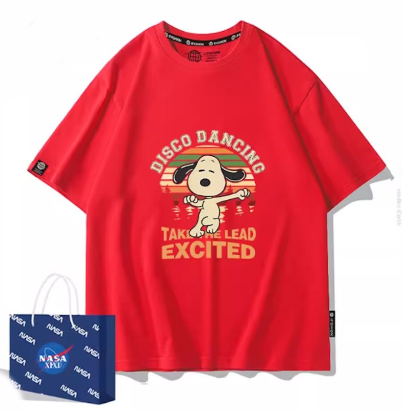画像6: Disco Dancing Snoopy Print Short Sleeve T-Shirt　ユニセックス 男女兼用ディスコダンシングスヌーピープリント半袖  Tシャツ (6)