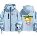 画像1: Snoopy & Woodstock Surfer Windbreaker  Windbreaker blouson Jacket 　ユニセックス男女兼用スヌーピー＆ウッドストックサーファー ウインドブレーカマウンテンパーカージャケットブルゾン (1)