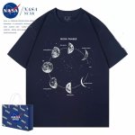 画像5:  NASA x phases of the moon Print Short Sleeve T-Shirt  　ユニセックス 男女兼用NASAナサ×月の満ち欠けプリント 半袖 Tシャツ (5)