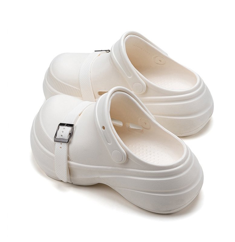 画像9: Thick-soled belt heel & wedge back sandal slippers 厚底ベルトヒール＆ウエッジバックバンドサンダルスリッパ　シャワー  スリッパシャワービーチ (9)