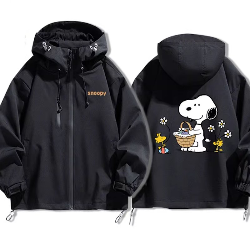 画像3: Snoopy & Woodstock Hiking Windbreaker  Windbreaker blouson Jacket 　ユニセックス男女兼用スヌーピー＆ウッドストックハイキング ウインドブレーカマウンテンパーカージャケットブルゾン (3)